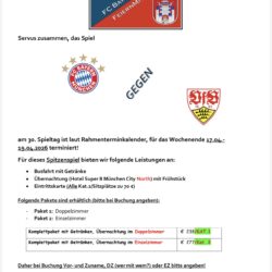 Heimspielfahrt gegen VFB Stuttgart